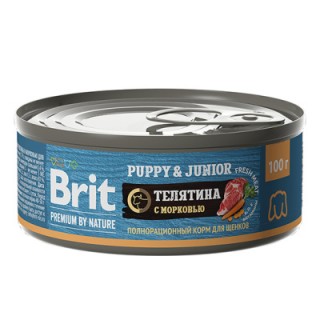brit Premium by Nature консервы с телятиной и морковью д/щенков всех пород (100г) * 12 шт