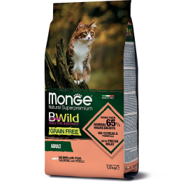 Monge Cat BWild GRAIN FREE для кошек, из лосося, беззерновой, 1,5 кг