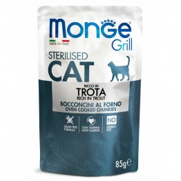 Monge Cat Grill для стерилизованных кошек, с форелью, паучи 85 г*28шт