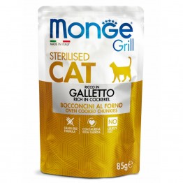Monge Cat Grill для стерилизованных кошек, с курицей, паучи 85 г*28шт