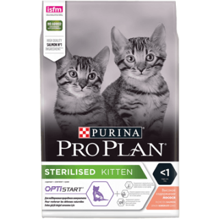 Purina Pro Plan Sterilised Kitten (для стерилизованных и кастрированных котят, с лососем)