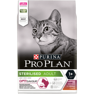 Purina Pro Plan Sterilised (для стерилизованных кошек и кастрированных котов, с уткой и печенью)