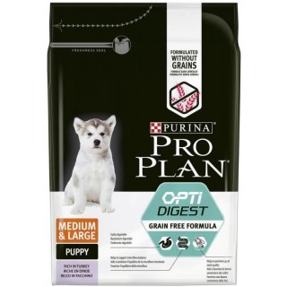 Pro Plan Grain Free Puppy Medium & Large Sensitive (для щенков ср. и круп. пород с чувствительным пищеварением, с индейкой)