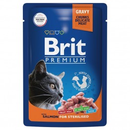 Brit Premium Cat Pouches for Sterilised (Лосось) 85гр* 14 шт