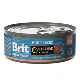 Brit Premium by Nature консервы с ягненком и гречкой для взрослых собак мелких пород 100г * 12шт