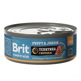 brit Premium by Nature консервы с телятиной и морковью д/щенков всех пород (100г) * 12 шт