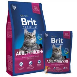 Brit Premium Cat Adult Chicken (сухой корм с курицей в соусе из куриной печени для взрослых кошек)