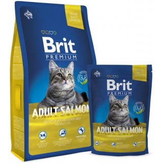 Brit Premium Cat Adult Salmon (сухой корм с лососем в лососевом соусе для взрослых кошек)