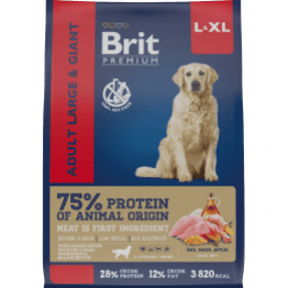 Brit Premium Dog Adult Large and Giant для взрослых собак крупных и гигантских пород, Курица