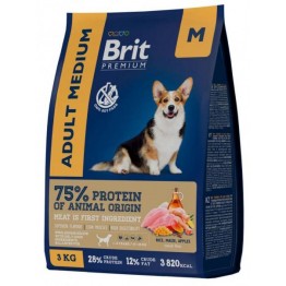 Brit Premium Dog Adult Medium (Курица) Сухой корм для собак средних пород