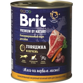 BRIT Premium Говядина и Печень (консервы для взрослых собак всех пород) 850 г х 6 шт