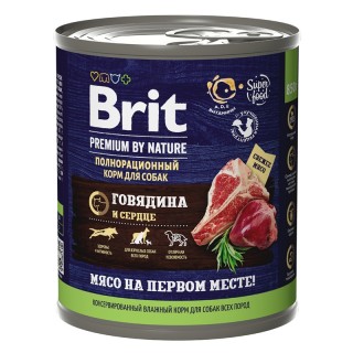 Brit premium Консервы для собак с говядиной и сердцем, 850 г * 6 шт
