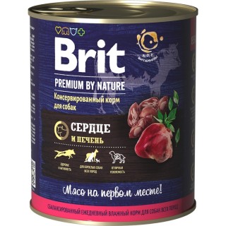 BRIT Premium Сердце и Печень (консервы  для взрослых собак всех пород) 850 г х 6 шт