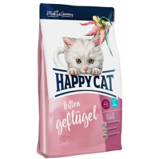 Happy Cat Supreme Kitten Geflügel (беззлаковый корм для котят с 5 недель до 6 месяцев, с птицей и лососем)