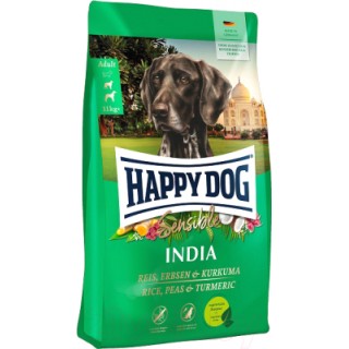 Happy Dog supreme sensible India: (Рис, горох и куркума)