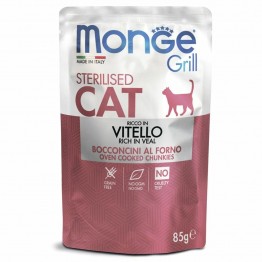 Monge Cat Grill для стерилизованных кошек, с телятиной, паучи 85 г*28шт