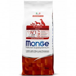 Monge Dog Speciality Line Monoprotein для взрослых собак всех пород, из ягненка с рисом и картофелем