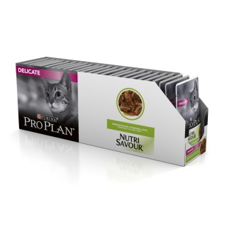 Pro Plan Nutri Savour Delicate (влажный корм для взрослых кошек с ягненком в желе) 85 г х 26 шт