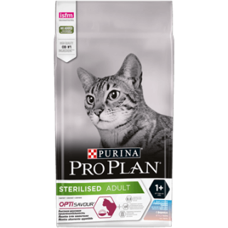 Purina Pro Plan Sterilised (для стерилизованных кошек и кастрированных котов, с треской и форелью)